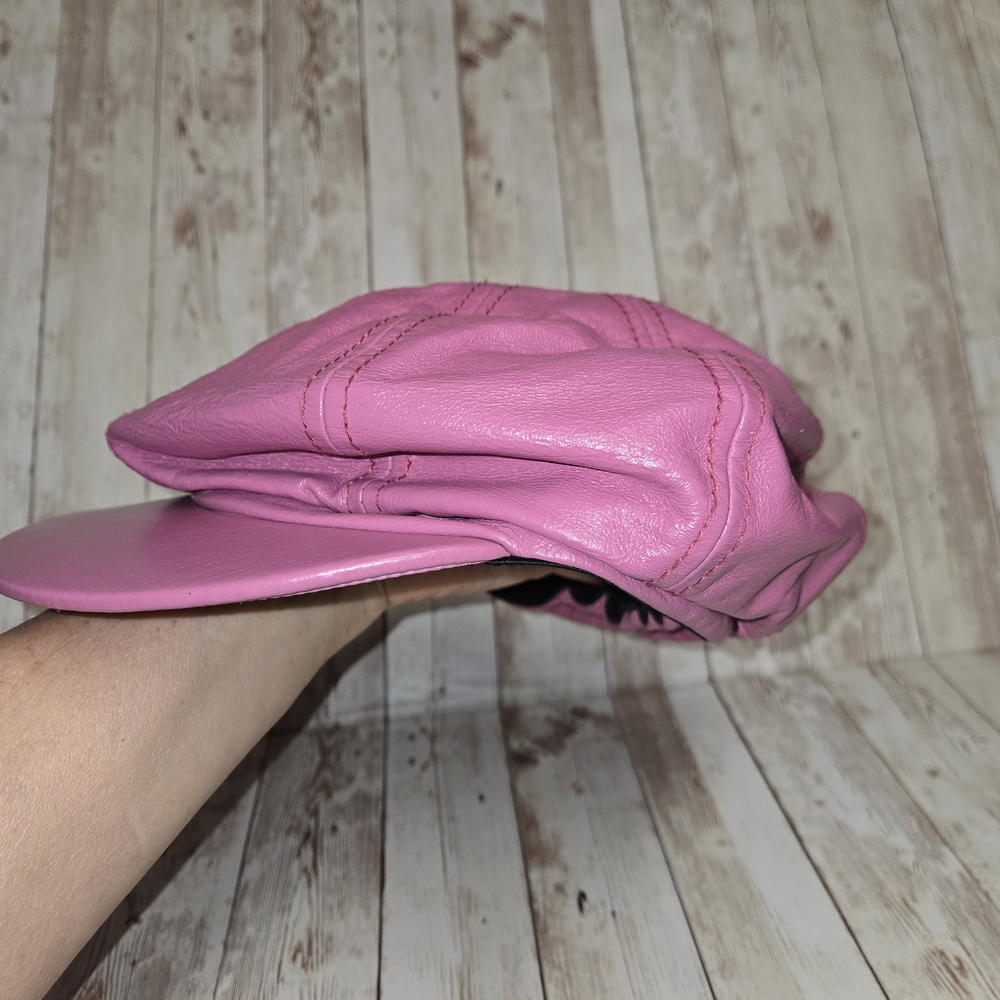 Vintage Wilsons Leather pink genuine leather newsboy cap 💕 - Picture 5 of 16